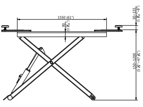 APlusLift 6,600LB Portable Mid-Rise Scissor Lift – HW-SL6600X - Image 6